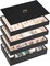 Stackable Jewelry Organizer Tray with Lid, PU Leather Jewelry Storage Holder for Drawer Inserts, Jewellery Display Box Case for Earring Necklace Ring Watch Bracelet (Set of 4, Black)